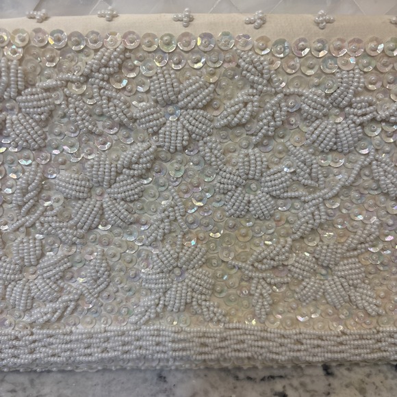 Vintage Beaded & Sequins Clutch Purse - Hand‎ Made in Crown Colony of Hong Kong
